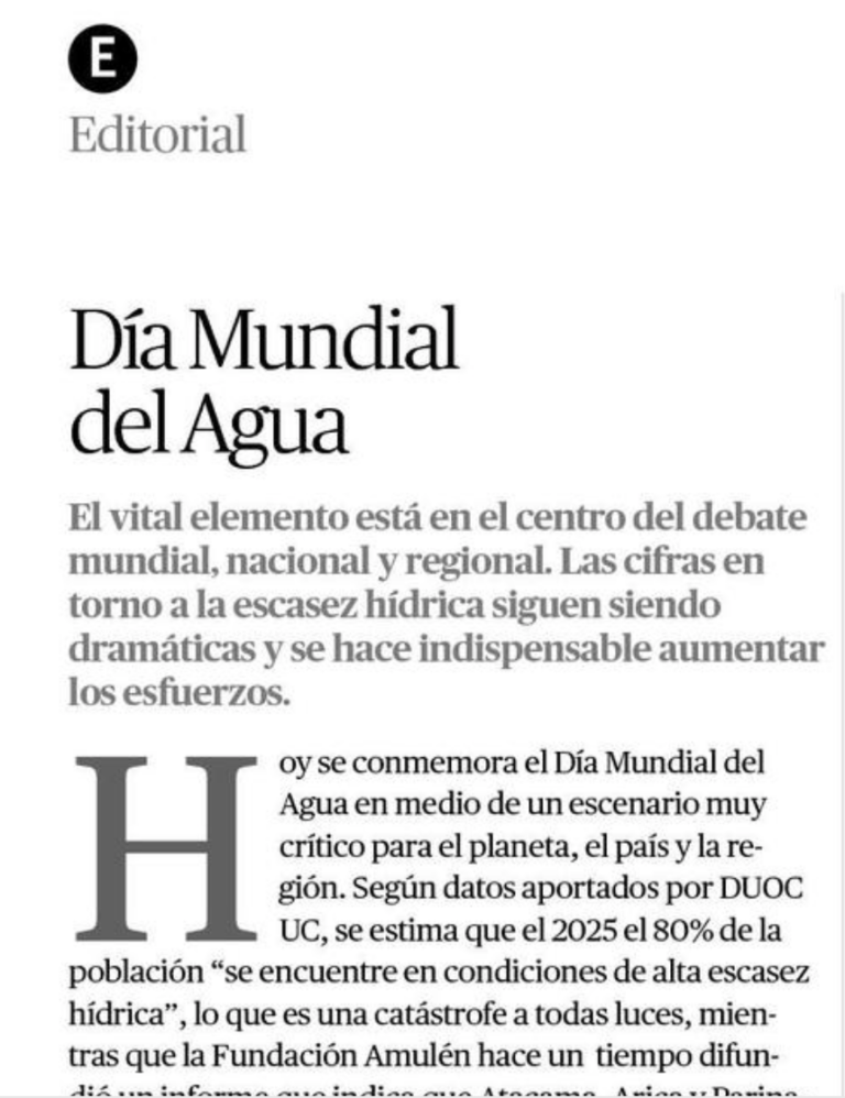 Lee más sobre el artículo Día Mundial del agua